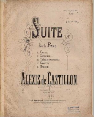 Suite pour le piano, op. 5