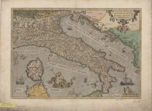 Karte von Italien, 1:2 400 000, Kupferstich, 1570
