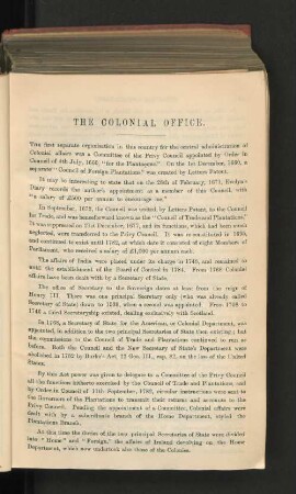 History and Particulars of the Office of the Secretary of State and other Offices, Institutions and Associations connected with the Colonies