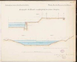 Südkanal für Berlin Schinkelwettbewerb 1878: Querschnitte 3 und 4: 1:100; Maßstabsleiste
