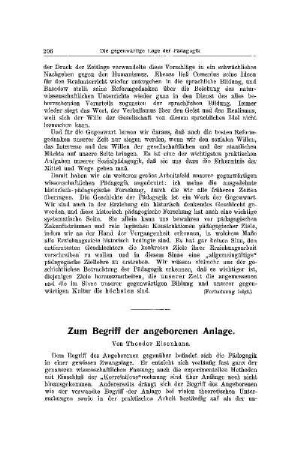 Zum Begriff der angeborenen Anlage
