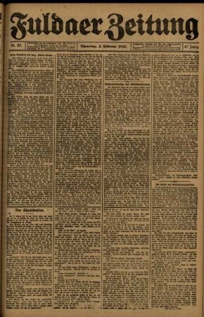 Ausgabe vom Dienstag, den 03. Februar 1920.