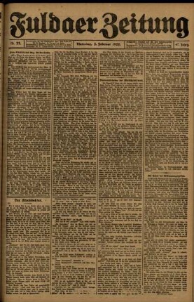 Ausgabe vom Dienstag, den 03. Februar 1920.