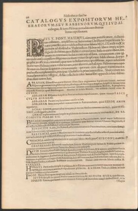 Catalogus Expositorum Hebraeorum, Seu Rabbinorum, Qui Iudaica lingua, & iuxta Hebraicas traditiones divinas literas exposuerunt.