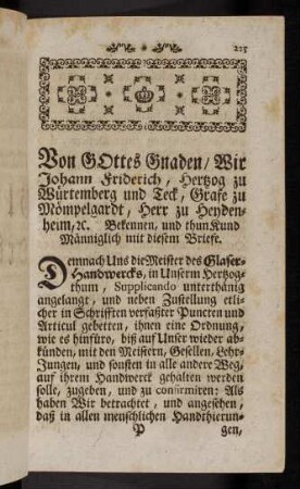 225-233, Vorwort und Ordnung.