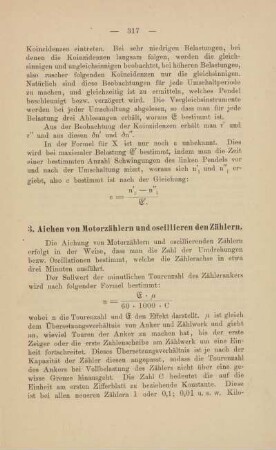 3. Aichen von Motorzählern und oscillierenden Zählern
