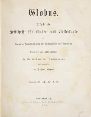 Globus : illustrierte Zeitschrift für Länder- und Völkerkunde. 36, 36. 1879