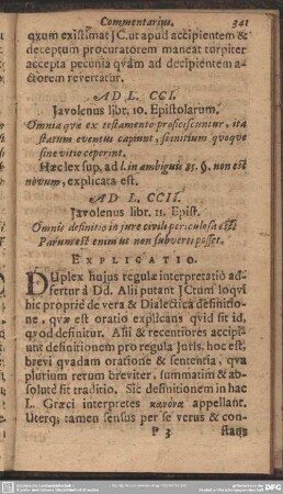 Ad L.CCII. Javolenus libr. II. Epist.