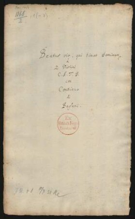 Beatus vir; V (4), strings, bc; G-Dur; HasB 1Ab.2