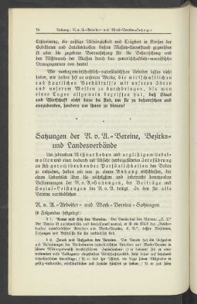 R.v.A.= Arbeiter= und Werk=Vereins=Satzungen