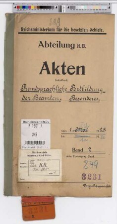 Fremdsprachliche Fortbildung der Beamten. Spez.: Bd. 2