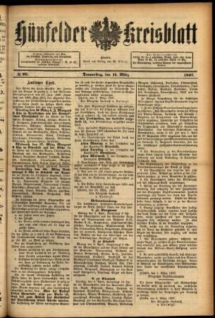 Ausgabe vom Donnerstag, den 11. März 1897.
