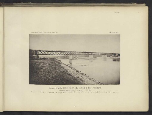 Eisenbahnbrücke über die Donau bei Poikam.
