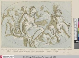 [Venus zwischen Amoretten auf ihrem Wagen; Vénus]
