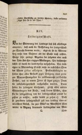 241-244, XIV. Leibeigenschaft