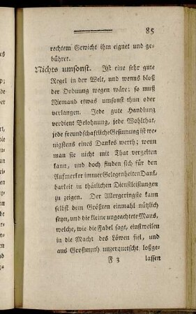 Nichts umsonst. - Original.