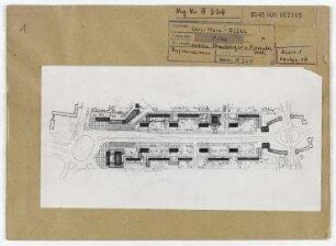 Wettbewerb II. Bauabschnitt der Karl-Marx-Allee: Lageplan. Berlin, Mitte/Friedrichshain, Stalinallee (vor 1949 Frankfurter Allee, seit 1961 Karl-Marx-Allee)/Strausberger Platz/Alexanderplatz/ Schillingstraße