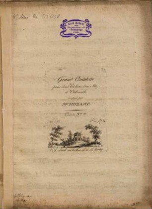 Grand Quintetto pour deux Violons, deux Alto et Violoncelle composé par M.r MOZART. Oeuvre 37.me