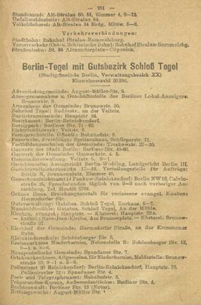Berlin-Tegel mit Gutsbezirk Schloß Tegel