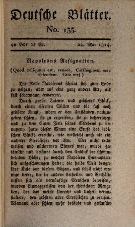 Deutsche Blätter. 4, 4. 1814