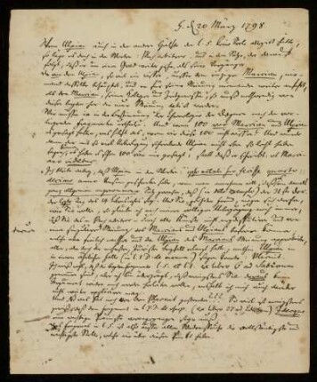 41: Brief von Johann Christoph Koch an Gustav Hugo, Gießen, 20.3.1798