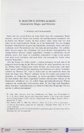 II. MANTIN H IHTHPA KAKΩN: Ostwestliche Magie und Medizin