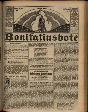 Erste Ausgabe vom Sonntag, den 03. Juni 1928.