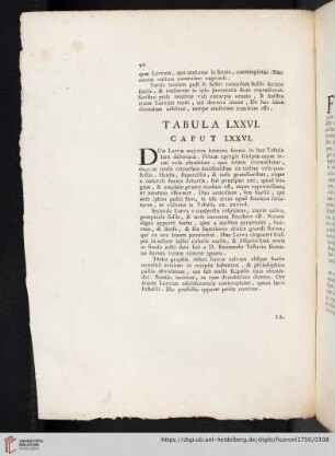 Tabula LXXVI. Caput LXXVI