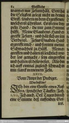 XXVII. Vom Ampt der Prediger