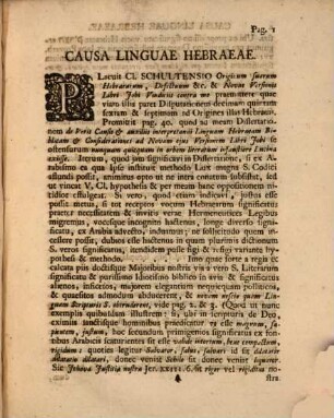 Causa linguae hebraeae adv. Arabismi abusum