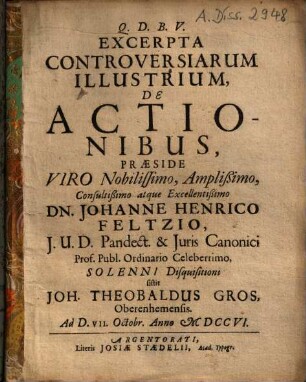 Excerpta Controversiarum Illustrium, De Actionibus