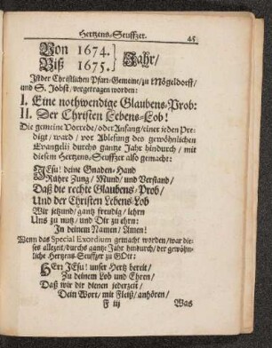 Von 1674. Biß 1675. Jahr