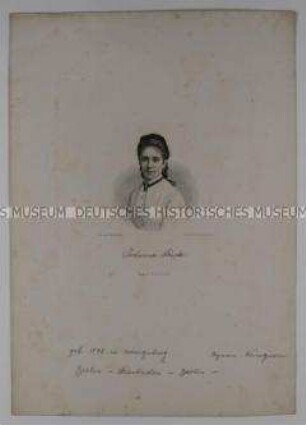 Porträt Johanna Buska, Schauspielerin - aus "Künstler-Album" 1869/6