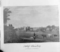 Reproduktion eines Ölgemäldes von Carl Joachim Faber aus dem Jahr 1826: Schloß Ahrensburg mit Belvedere und Posthalterei
