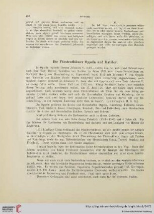 Die Fürstenthümer Oppeln und Ratibor