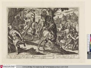 ABSOLAN CAPILLIS SVSPENSVS OCCVMBIT [Joab tötet Absalom; Joab killing Absalom]
