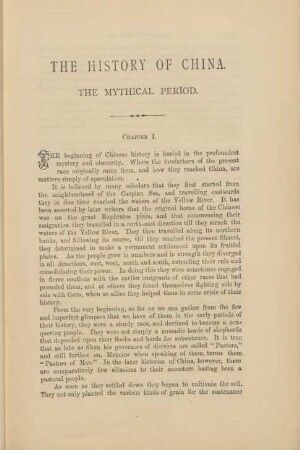 The Mythical Period. - Chapter I