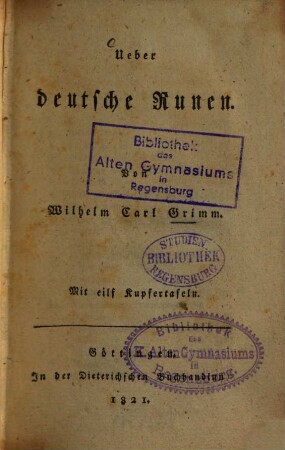Ueber deutsche Runen