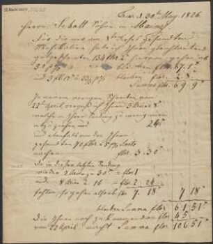 Brief an B. Schott's Söhne : 30.05.1826