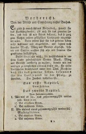 Vorbericht. Von der Absicht und Einrichtung dieses Buches.