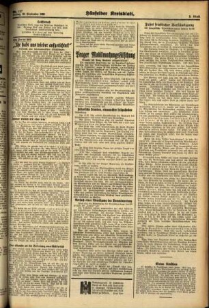 Zweite Ausgabe vom Freitag, den 30. September 1938.