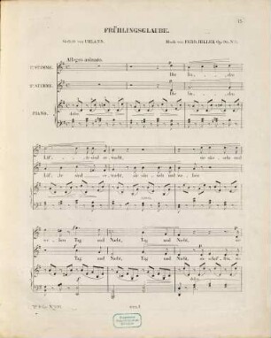 10 Gesänge für zwei Singstimmen mit Begleitung des Pianoforte : op. 90, 5. Frühlingsglaube