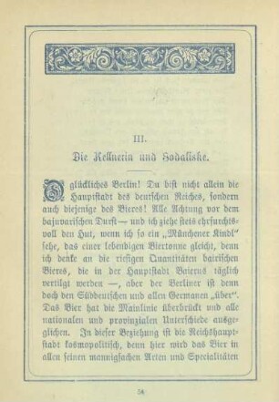 III. Die Kellnerin und Sodaliske