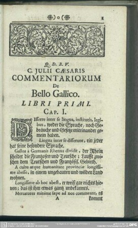 C. Julii Caesaris Commentariorum De Bello Gallico