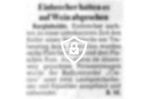 Einbrecher hatten es auf Wein abgesehen