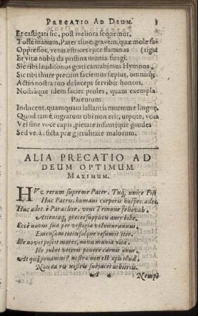 Alia Precatio Ad Deum Optimum Maximum.