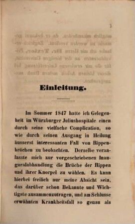 Ueber die Brüche der Rippen und ihrer Knorpel