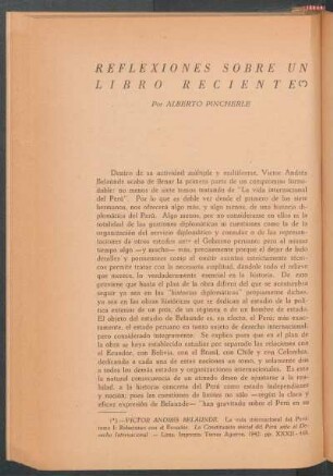 Reflexiones sobre un libro reciente