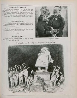 "Ein Schmeichler" "Die dankbaren Regenschirme ihrem lieben Professor"