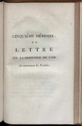 Cinquiéme mémoire.